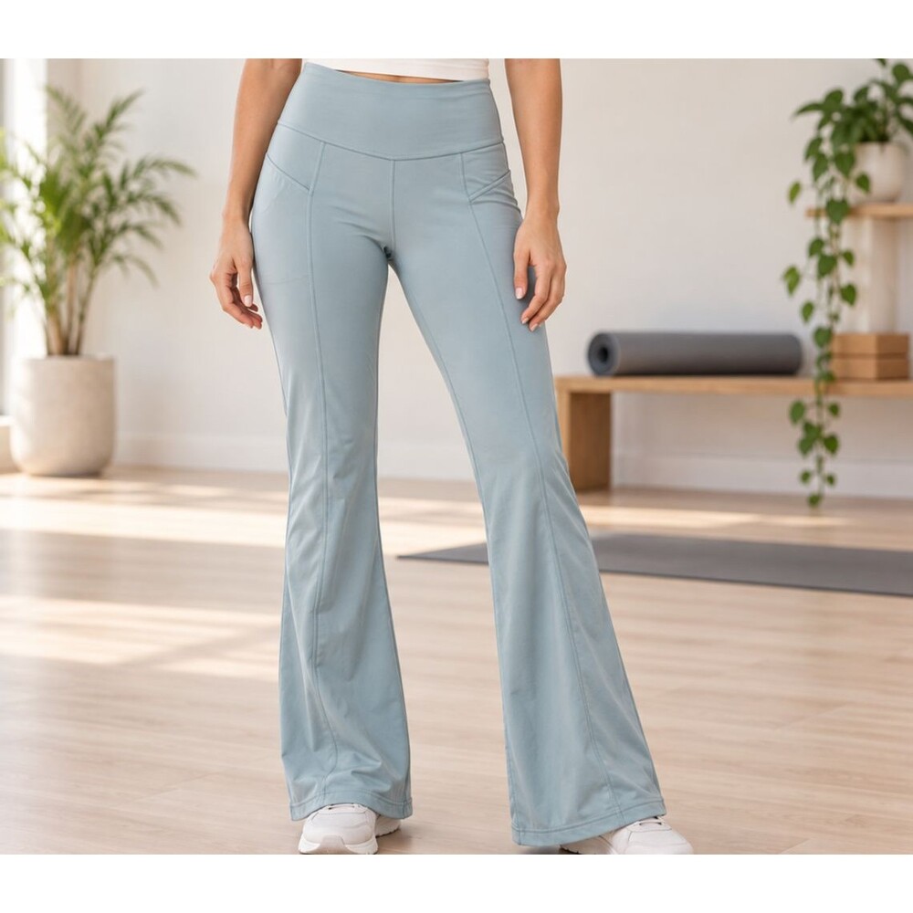 JoyLab Leggings Womens Small Blue Flare Ankle Yoga Pants Stretch Gym Pockets